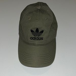 Green ADIDAS baseball cap.